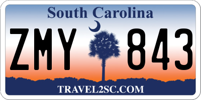 SC license plate ZMY843