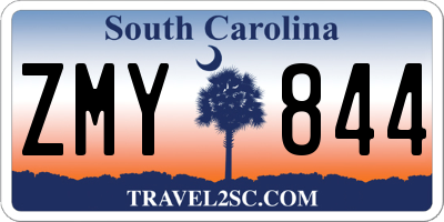 SC license plate ZMY844