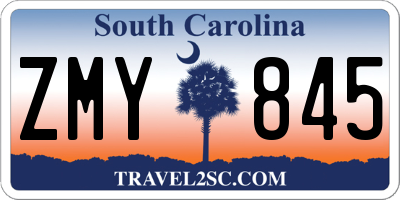 SC license plate ZMY845