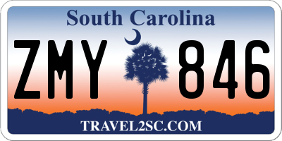 SC license plate ZMY846