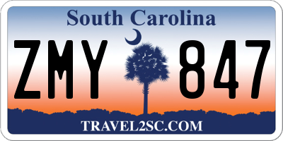SC license plate ZMY847
