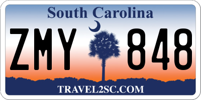 SC license plate ZMY848