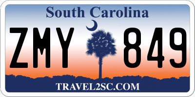 SC license plate ZMY849
