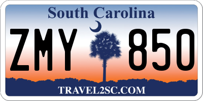 SC license plate ZMY850