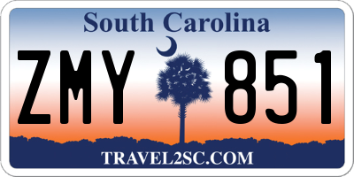 SC license plate ZMY851