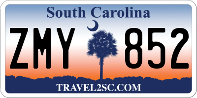 SC license plate ZMY852