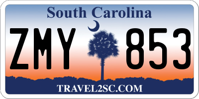 SC license plate ZMY853