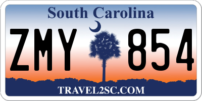 SC license plate ZMY854