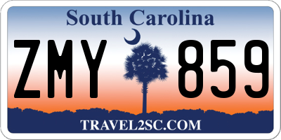 SC license plate ZMY859