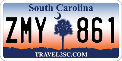 SC license plate ZMY861