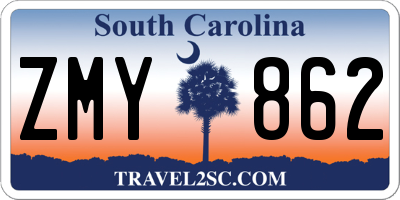 SC license plate ZMY862