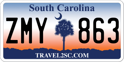 SC license plate ZMY863