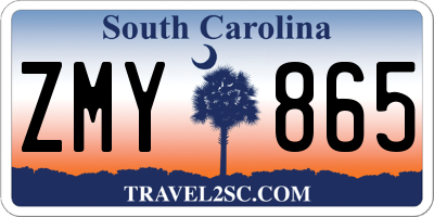 SC license plate ZMY865
