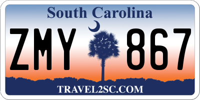 SC license plate ZMY867