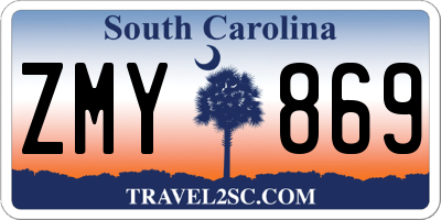 SC license plate ZMY869