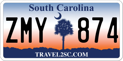 SC license plate ZMY874