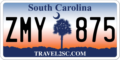 SC license plate ZMY875