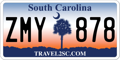 SC license plate ZMY878