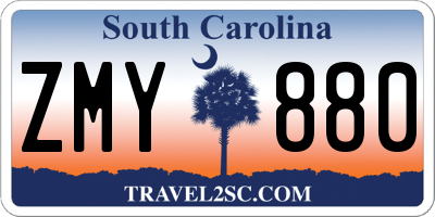SC license plate ZMY880