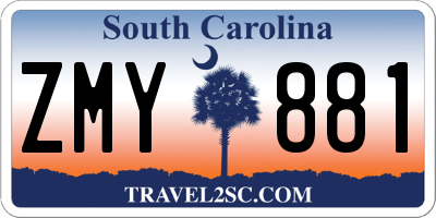 SC license plate ZMY881
