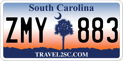 SC license plate ZMY883