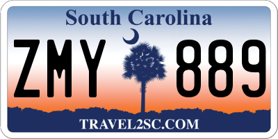 SC license plate ZMY889