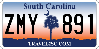 SC license plate ZMY891