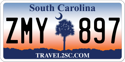 SC license plate ZMY897
