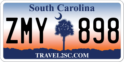 SC license plate ZMY898
