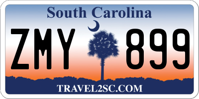SC license plate ZMY899