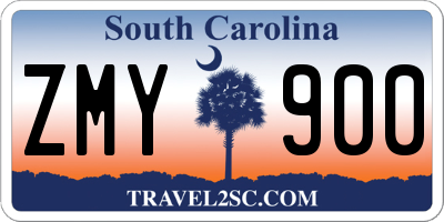 SC license plate ZMY900