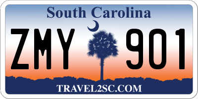 SC license plate ZMY901