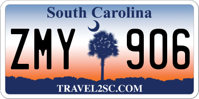 SC license plate ZMY906