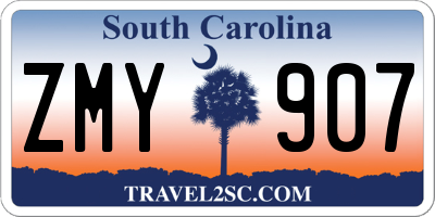 SC license plate ZMY907