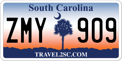 SC license plate ZMY909