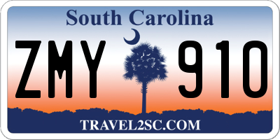 SC license plate ZMY910