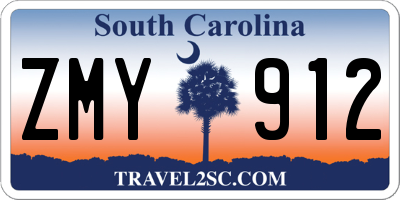 SC license plate ZMY912