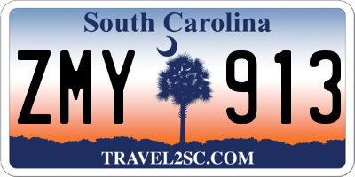 SC license plate ZMY913