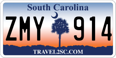 SC license plate ZMY914