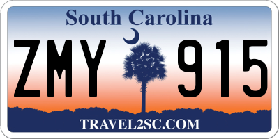 SC license plate ZMY915