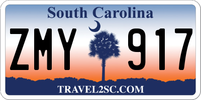SC license plate ZMY917