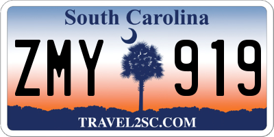 SC license plate ZMY919