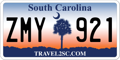 SC license plate ZMY921