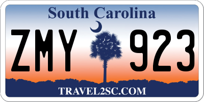 SC license plate ZMY923