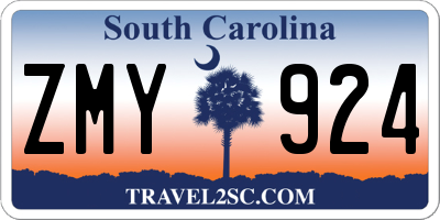 SC license plate ZMY924