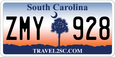 SC license plate ZMY928