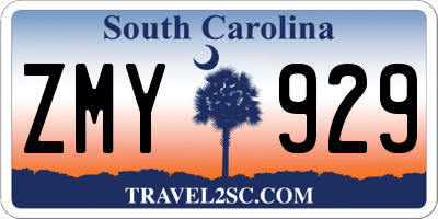 SC license plate ZMY929