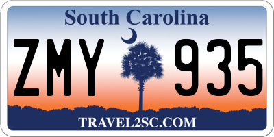 SC license plate ZMY935