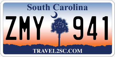 SC license plate ZMY941