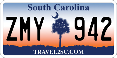 SC license plate ZMY942
